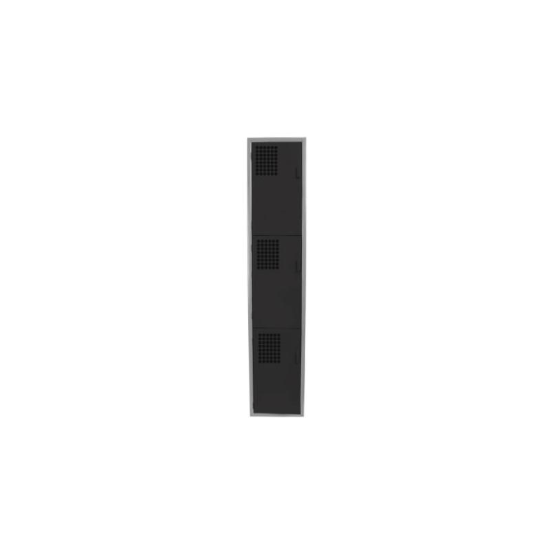 Locker Color Negro - 3 Puertas